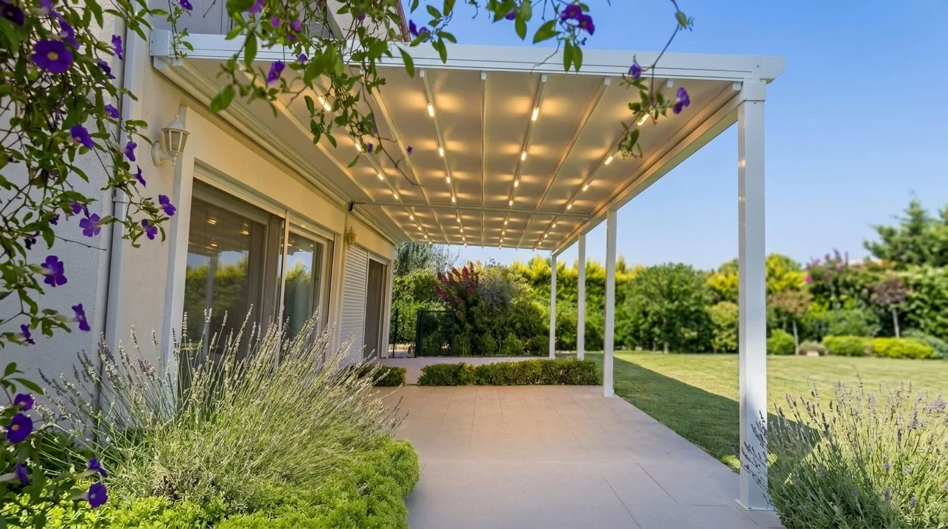 Bahçede pergola tente uygulaması, proje görünümü 8