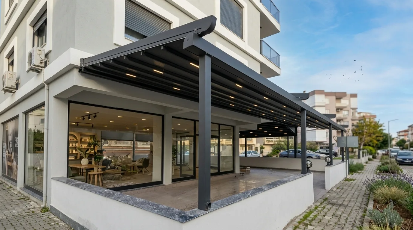 Terasta pergola tente uygulaması, proje görünümü 13