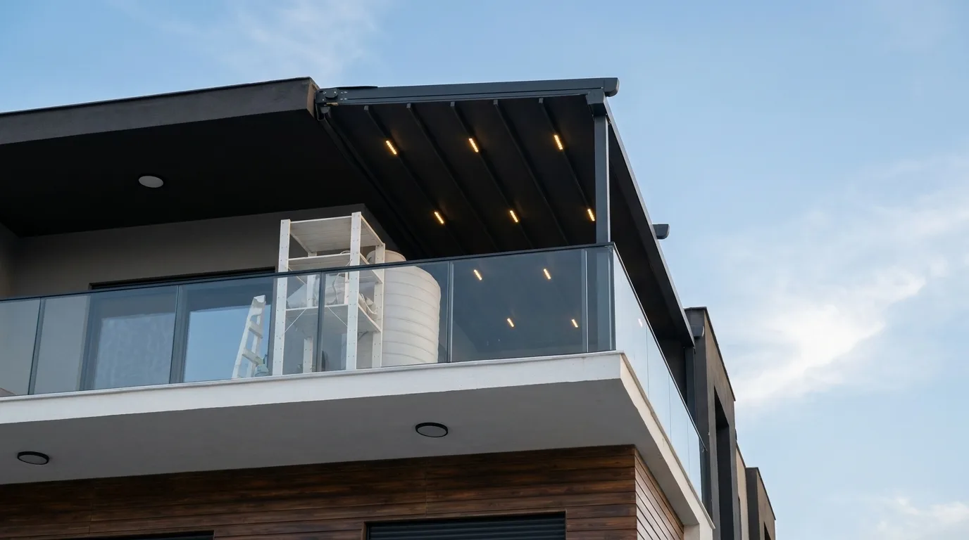Terasta pergola tente uygulaması, proje görünümü 17