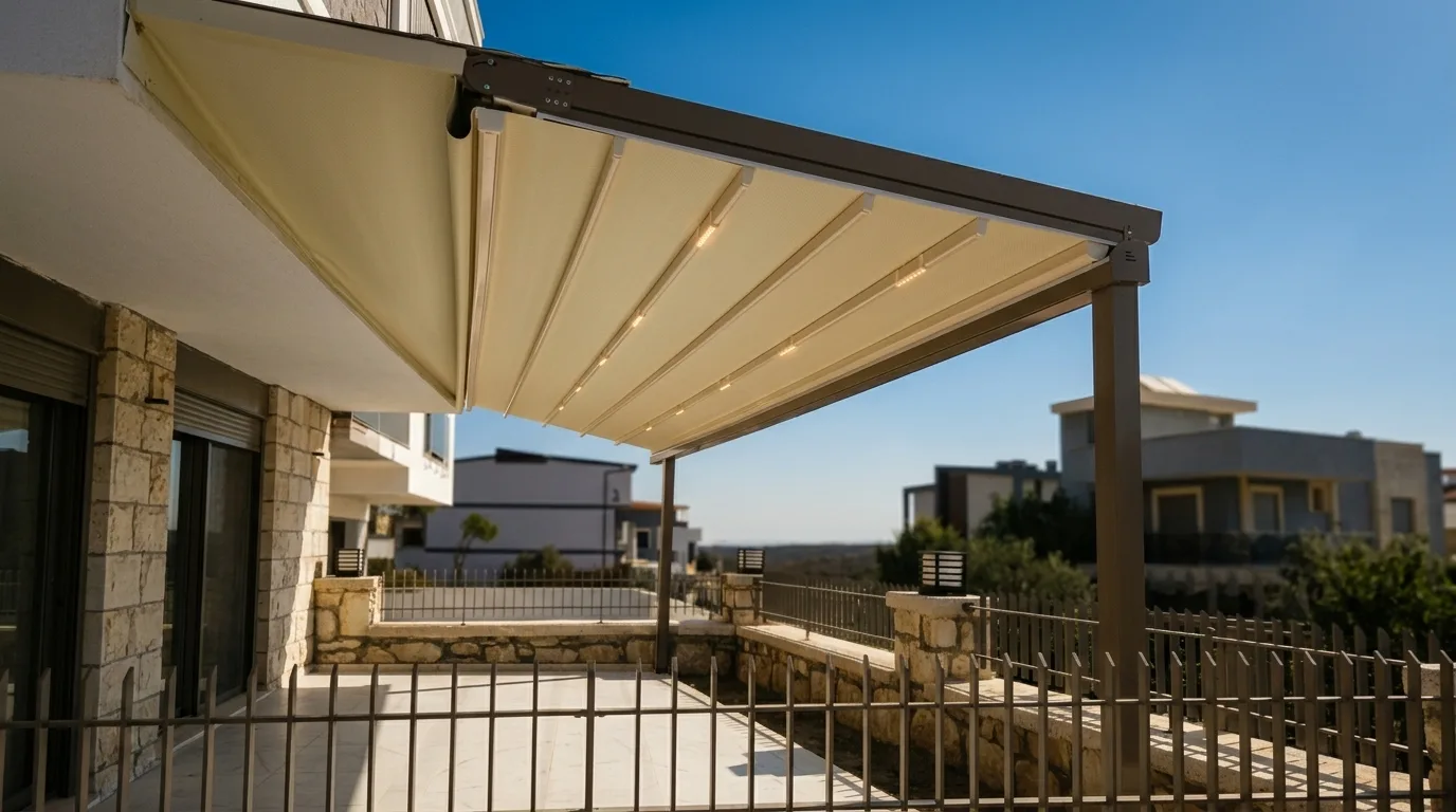 Terasta pergola tente uygulaması, proje görünümü 19