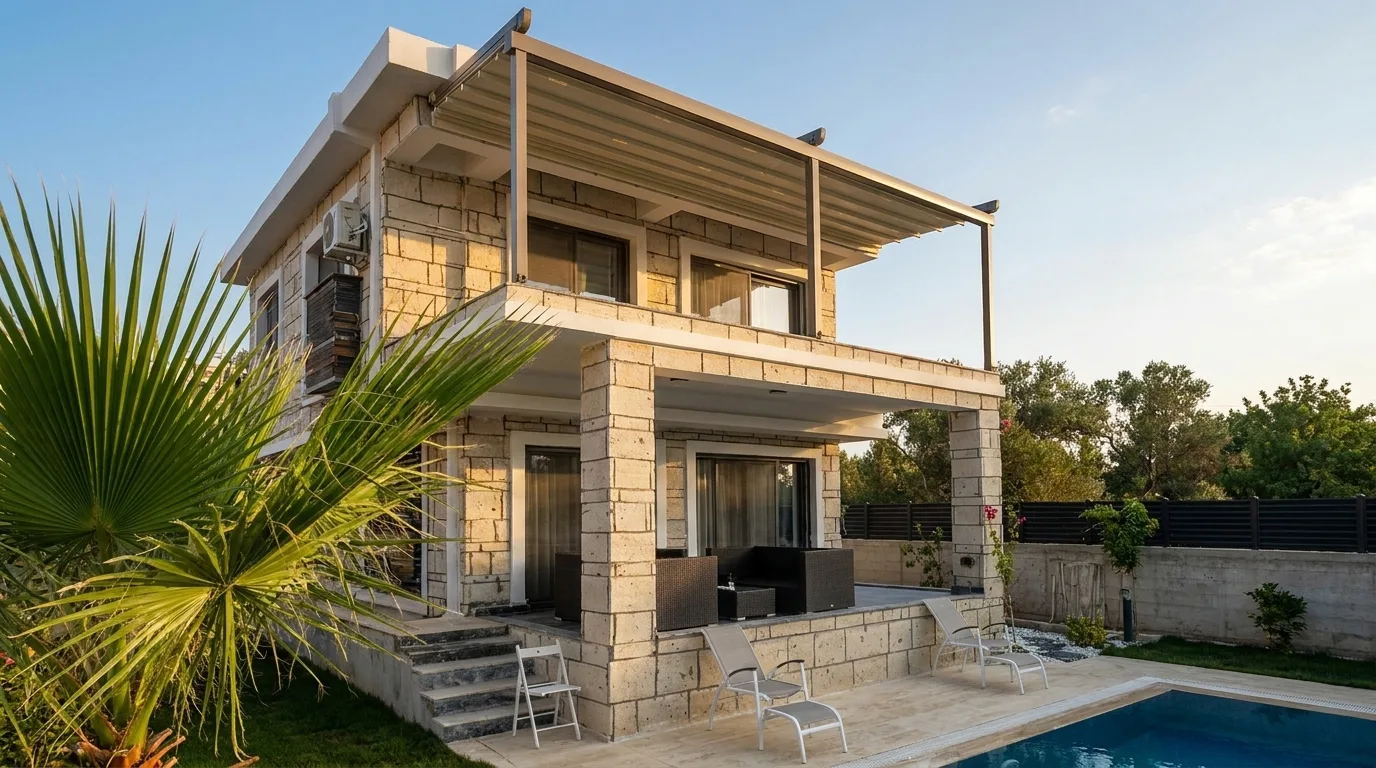 Terasta pergola tente uygulaması, proje görünümü 26