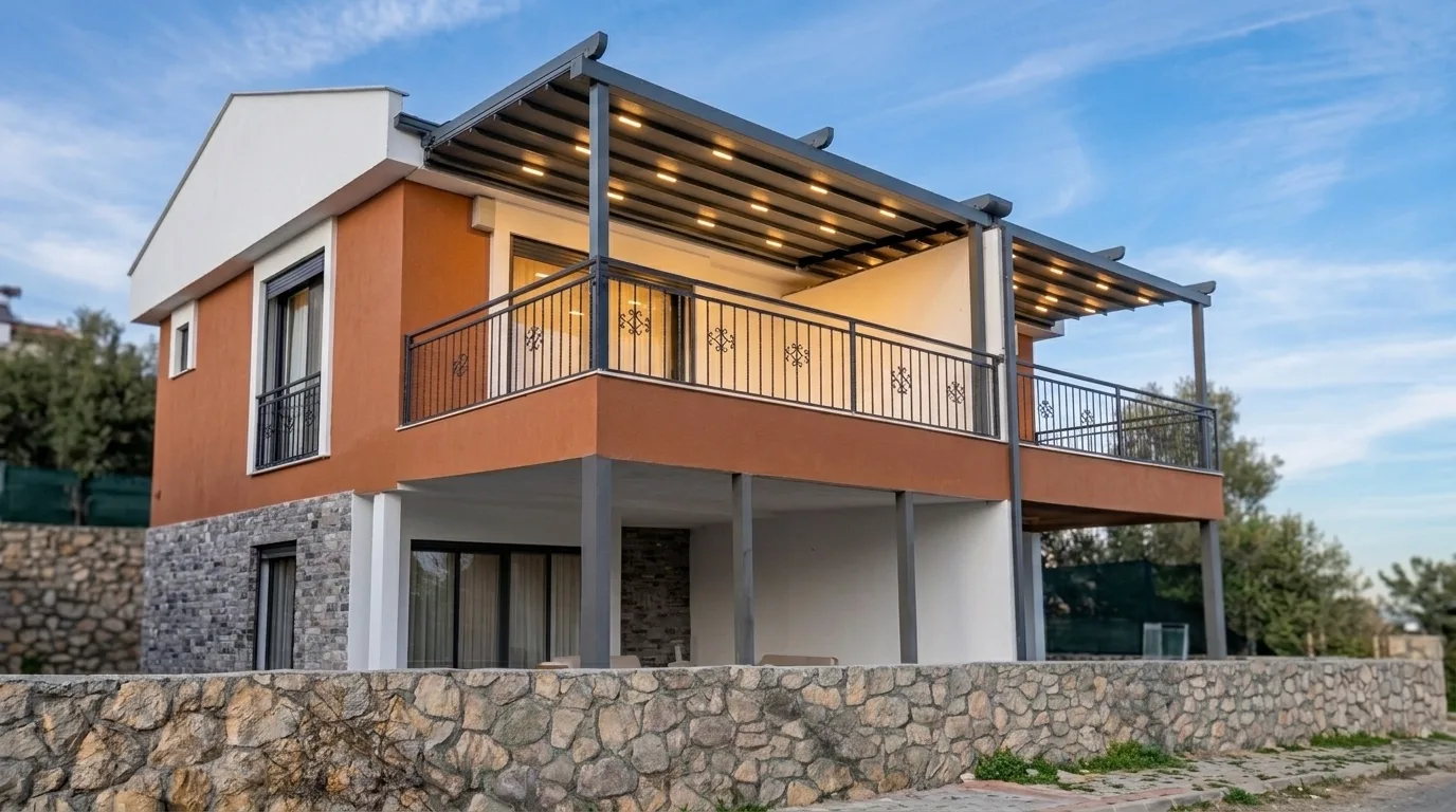 Terasta pergola tente uygulaması, proje görünümü 35