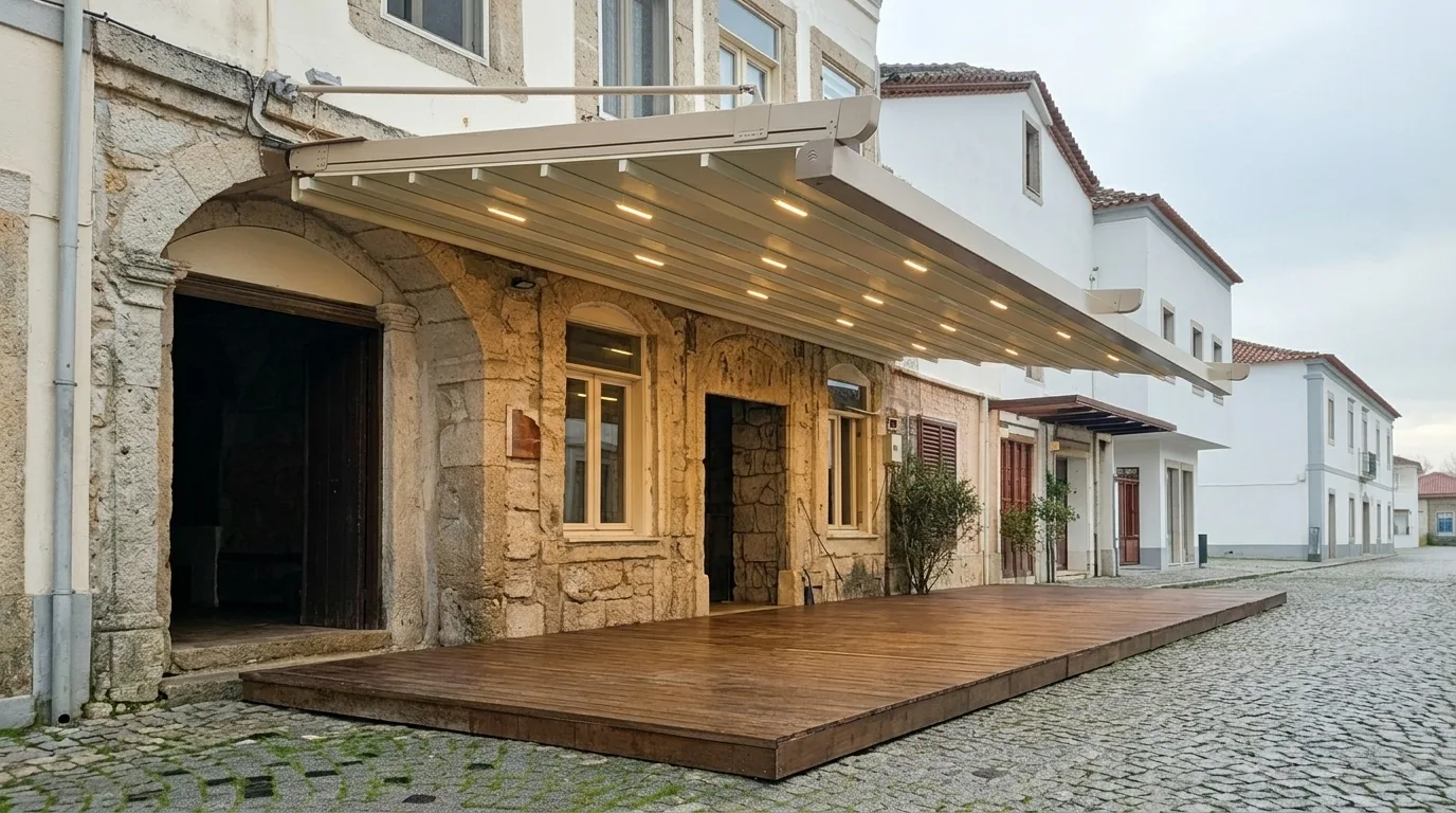 Ticari alanda pergola tente uygulaması, proje görünümü 16