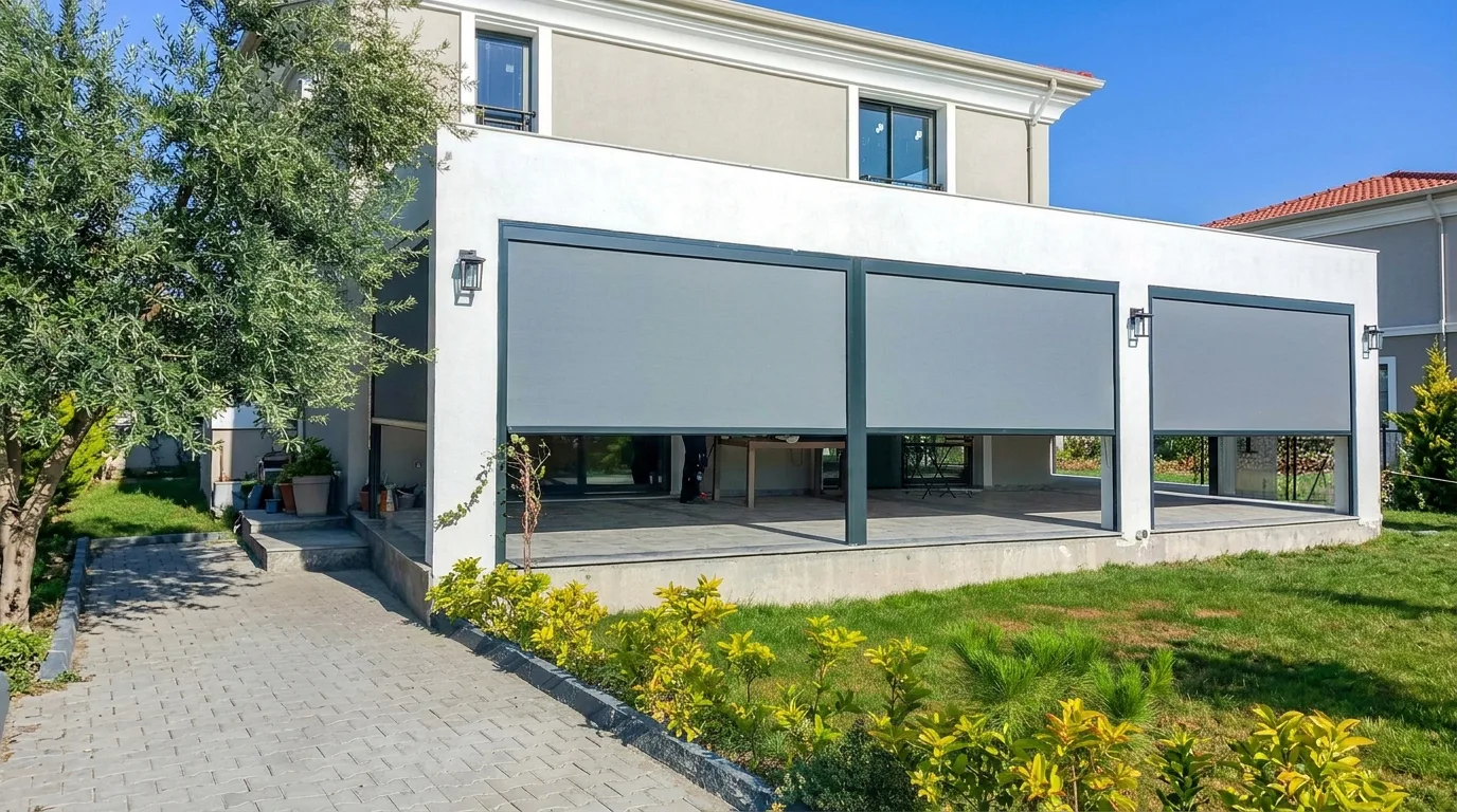 Bahçede zip perde uygulaması, proje görünümü 33